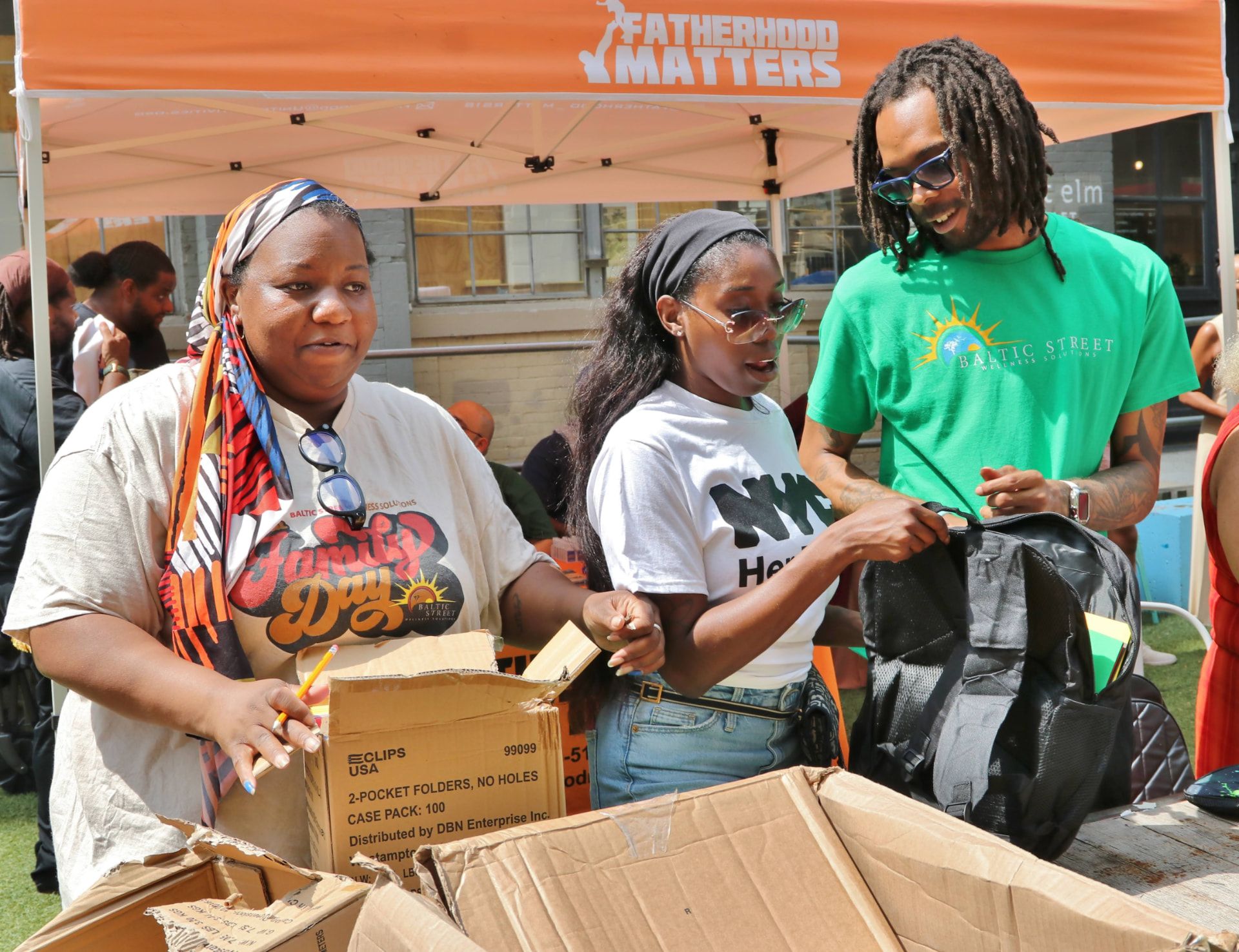 Volunteers at a community event